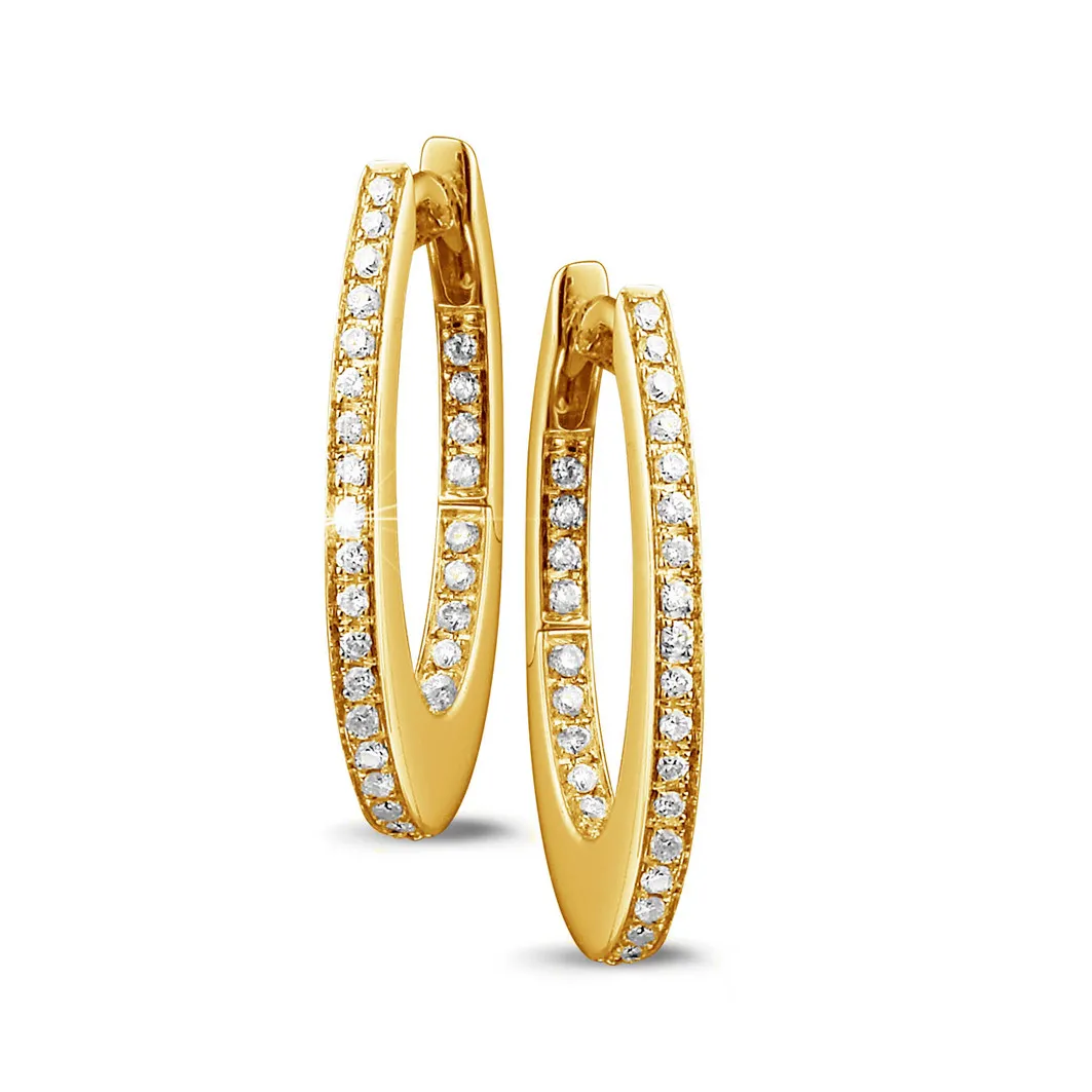 0.22 quilates criollas (pendientes) diamantes en oro amarillo 