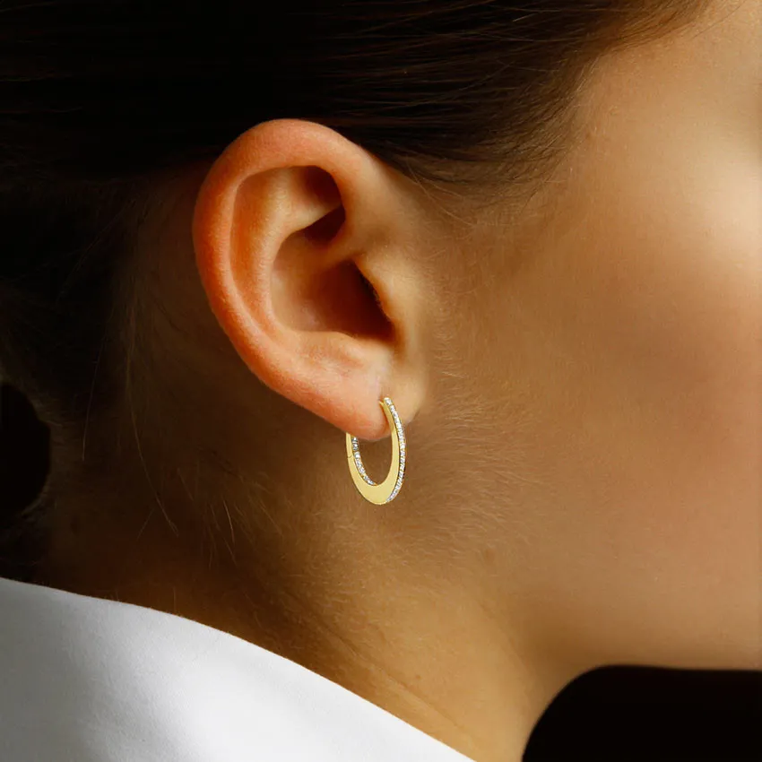 0.22 quilates criollas (pendientes) diamantes en oro amarillo 
