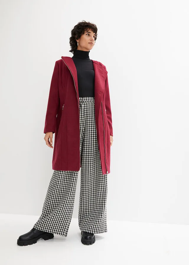 Abrigo con aspecto de lana Rojo azalea