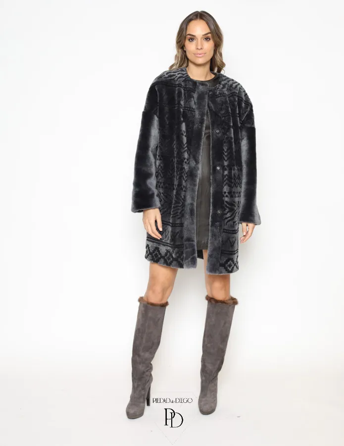 Abrigo Corto Piel Vuelta/Doble Faz Grey – Roxy