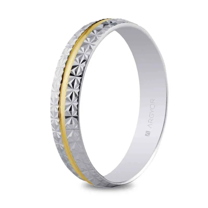 Alianza "Argyor" Bicolor/Diamantada Oro 18k 4mm (5240296)