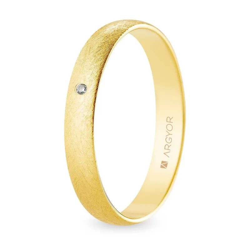 Alianza "Argyor" Diamante/Hielo Oro 18k 3.5mm (A35RH1D)