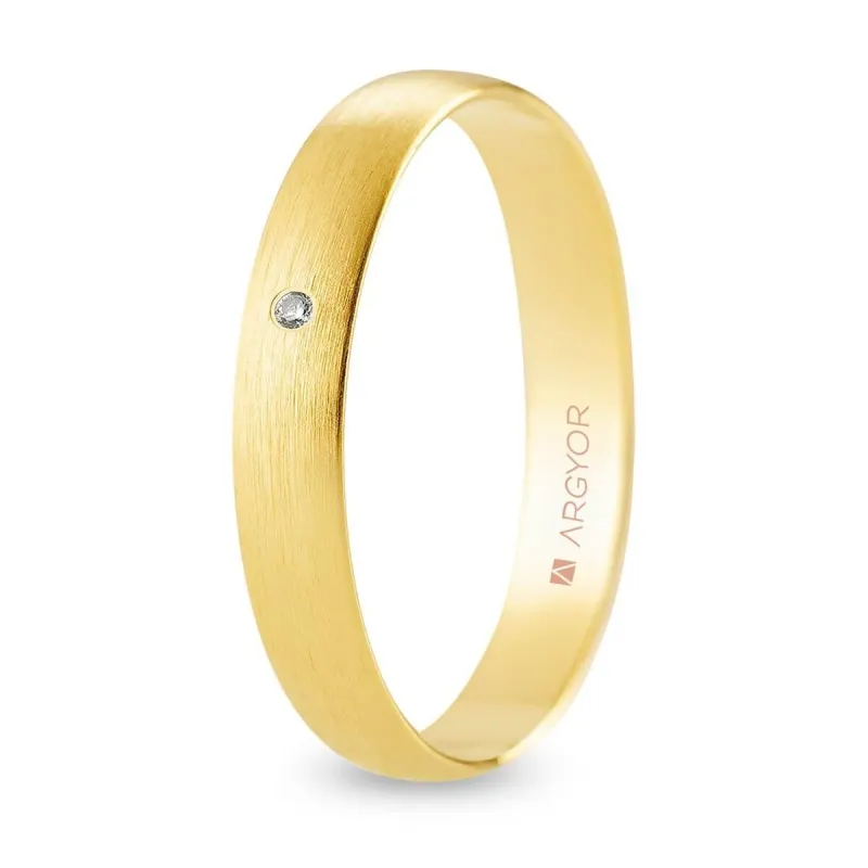 Alianza "Argyor" Diamante/Satinada Oro 18k 3mm (A30RS1D)