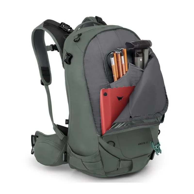 Bolsa de esquí y snowboard para mujer Osprey Kresta 30 (Pine Leaf Green)
