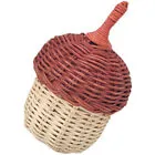 Bolso Bandolera Tejido Decorativo con Forma de Cono de Pino Fotografía Utilería