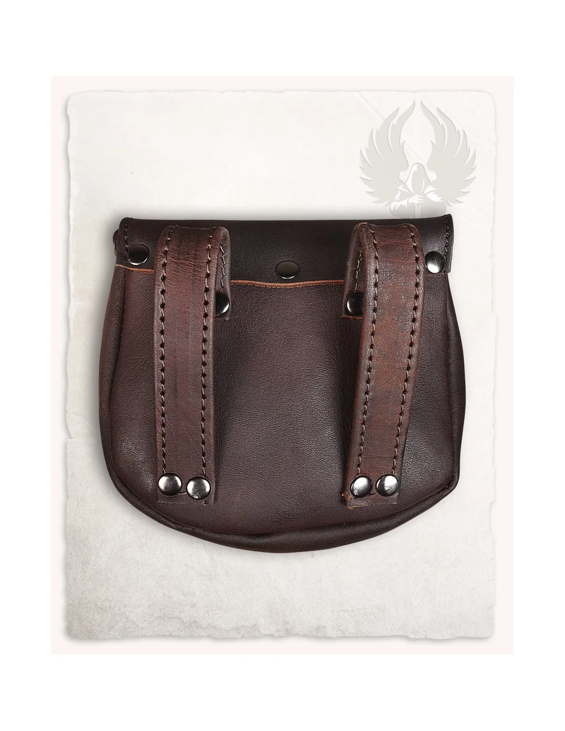 Bolso medieval León, tipo riñonera en marrón (20x18 cm.)