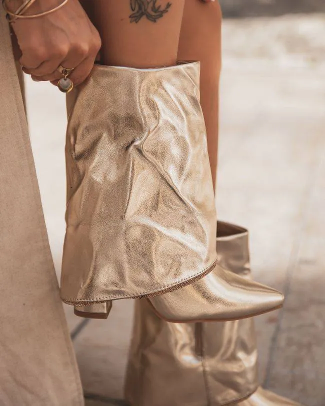 BOTINES DE MUJER DORADOS CON TACóN  AELIS