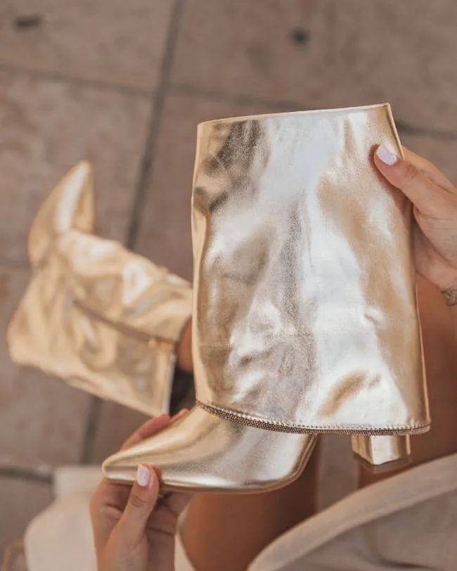 BOTINES DE MUJER DORADOS CON TACóN  AELIS