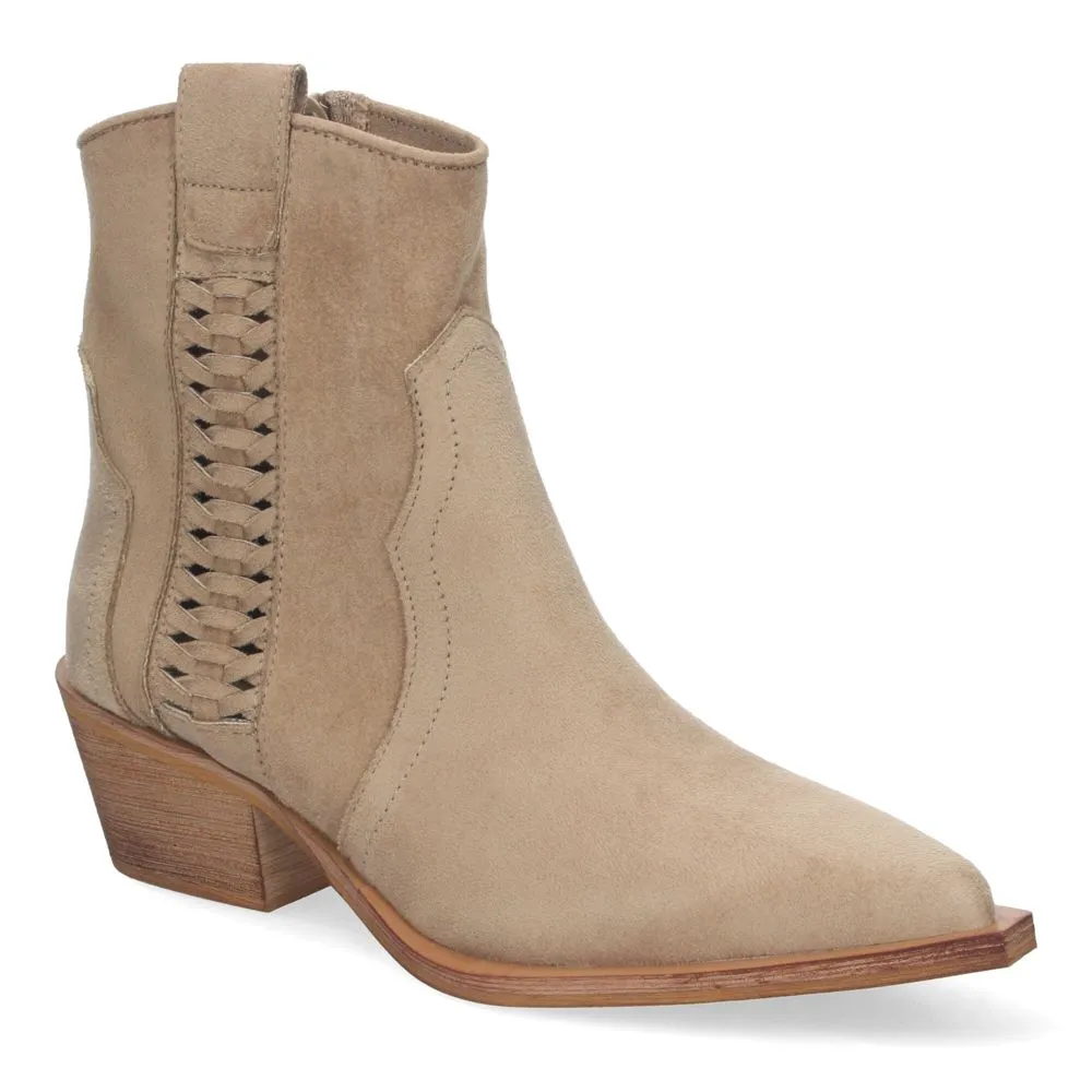 Botines Elegantes de Mujer con Tacón Detalles Trenzado Cómodos Cierre de Cremallera y Puntera Fina P