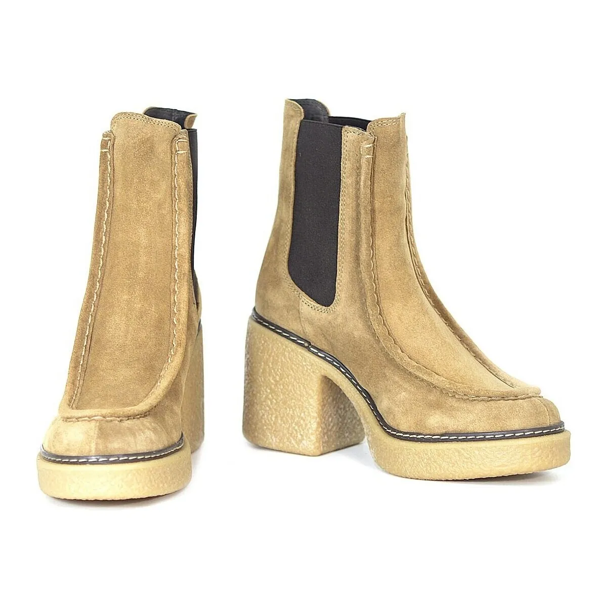 BOTINES PIEL TACÓN MUJER 23325 CAMEL