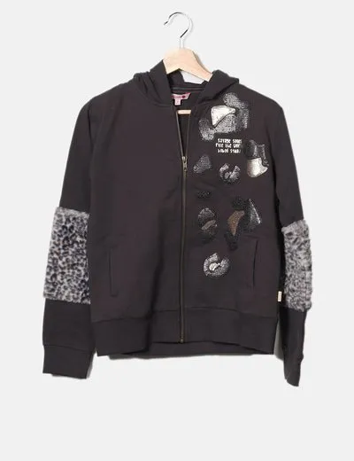 Bóboli Chaqueta gris estampada