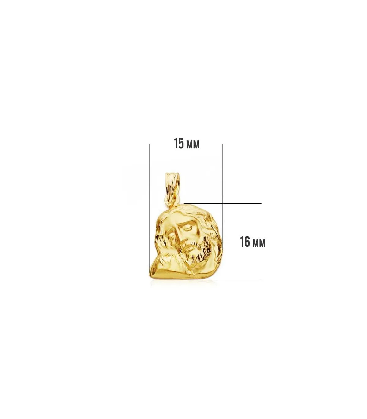 Cabeza Cristo Yacente 18 Ktes 16x15mm