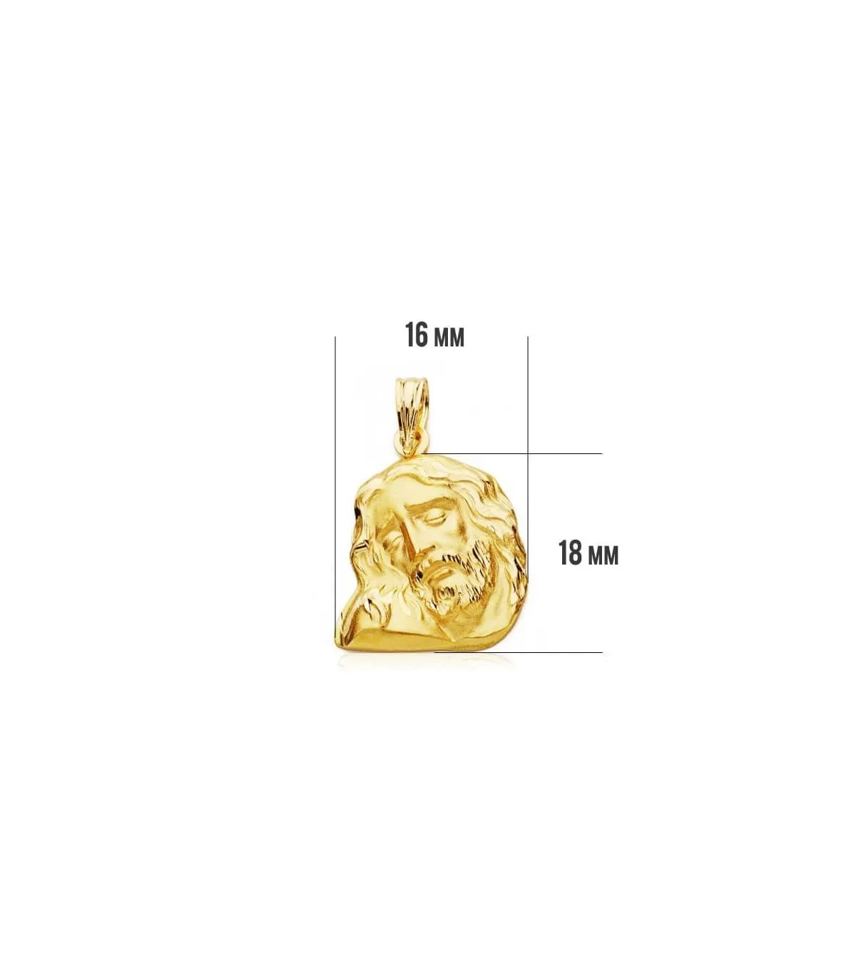 Cabeza Cristo Yacente 18 Ktes 18x16mm