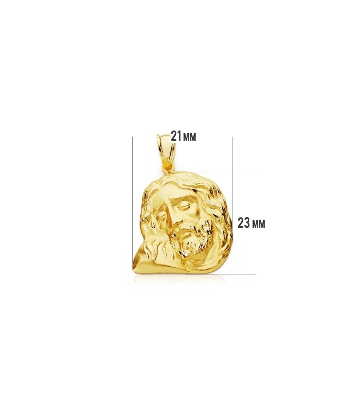Cabeza Cristo Yacente 18 Ktes 23x21mm