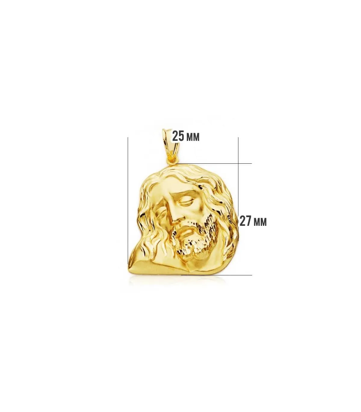 Cabeza Cristo Yacente 18 Ktes 27x25mm