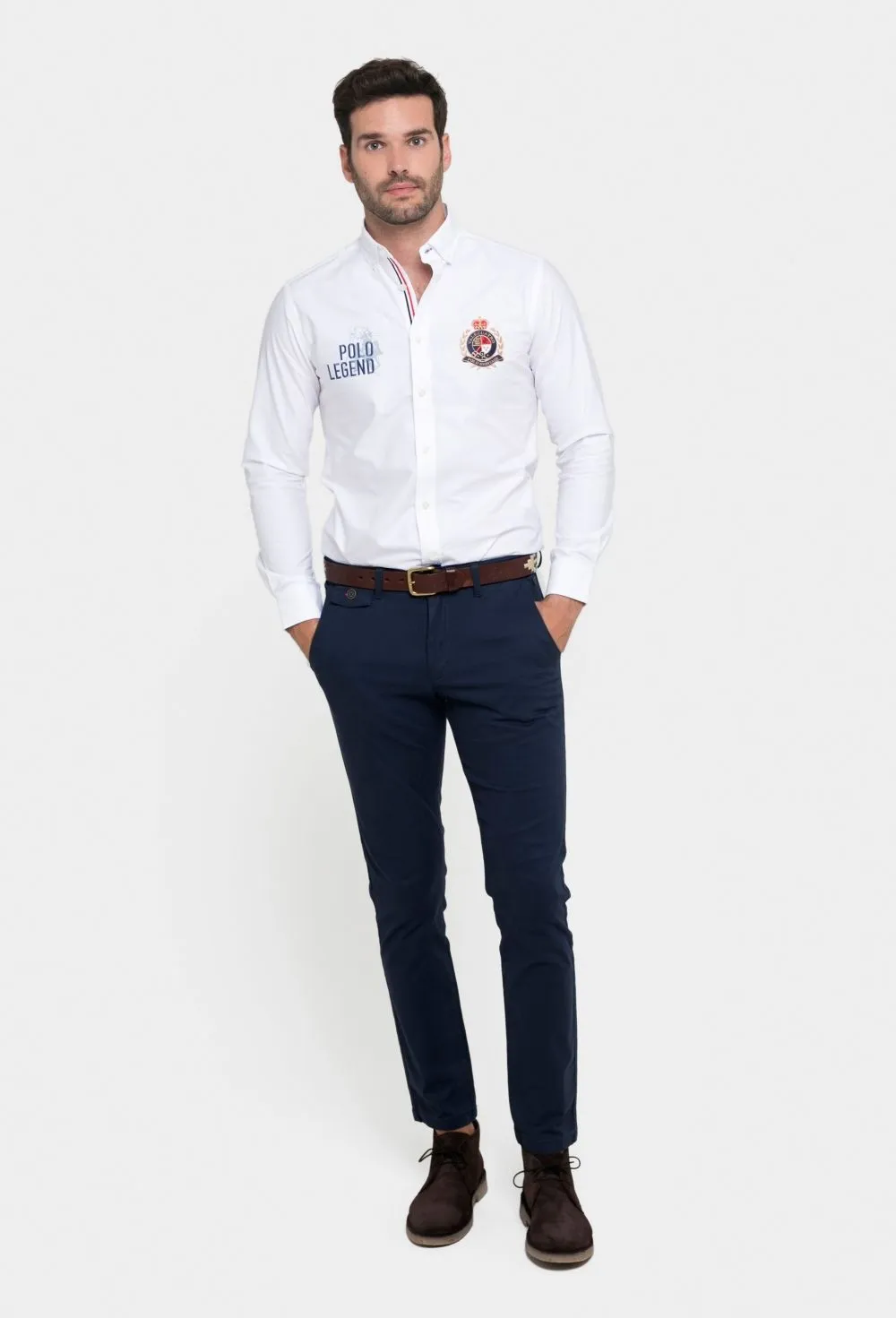 Camisa blanca bordada modelo Legend