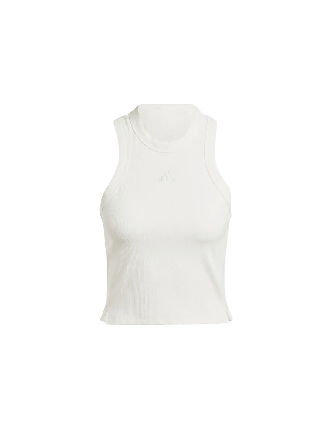 Camiseta adidas Lounge Rib Cropped Tank Top Mujer Blanco