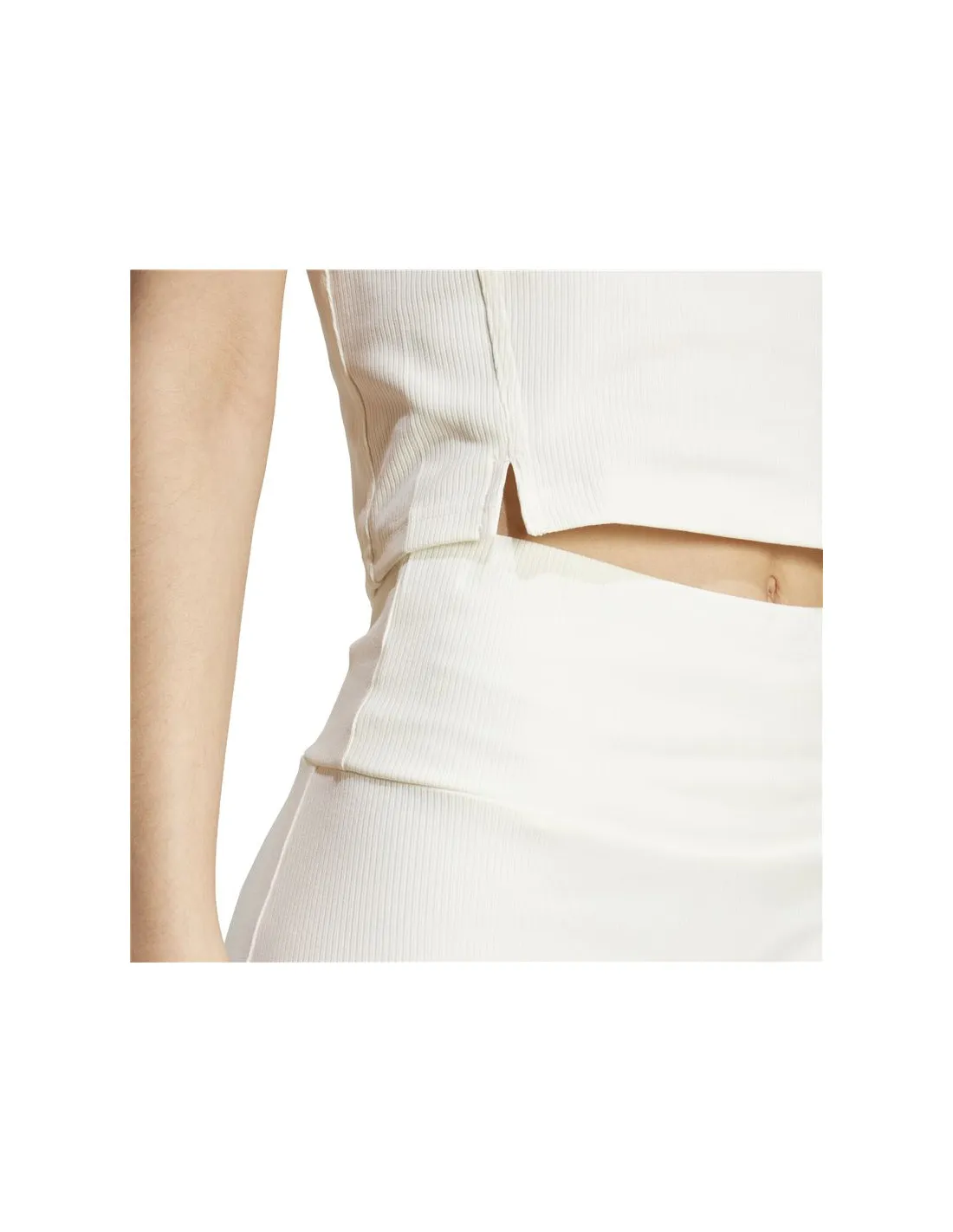 Camiseta adidas Lounge Rib Cropped Tank Top Mujer Blanco