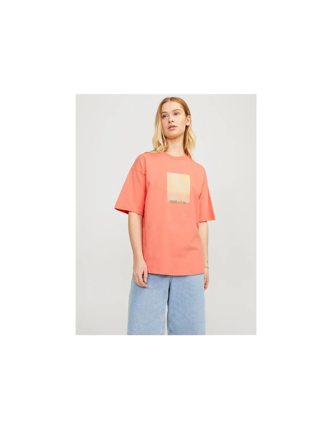 Camiseta Jack & Jones Jxpaige Mujer Coral