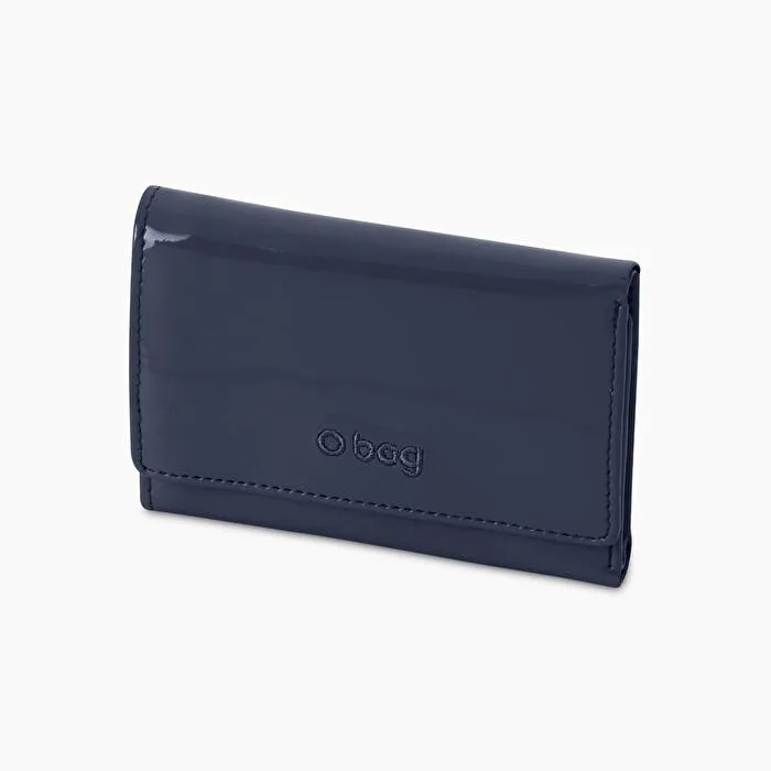 Cartera tejido sintético efecto pintura con cremallera azul marino O evy