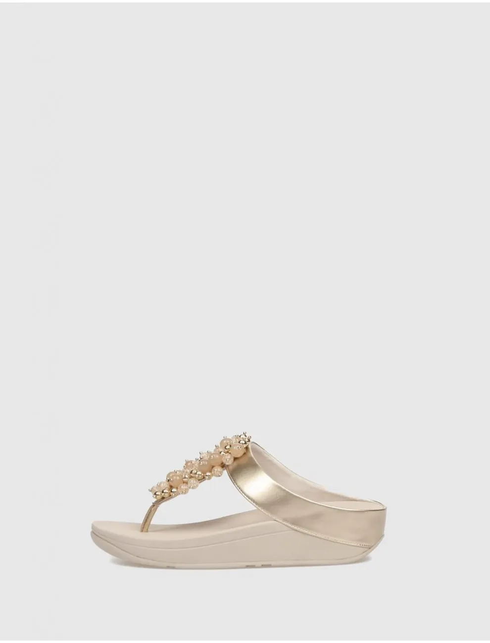 CHANCLA FLIP FLOP FINO BAUBLE BEAD TOEPOST PLATINO