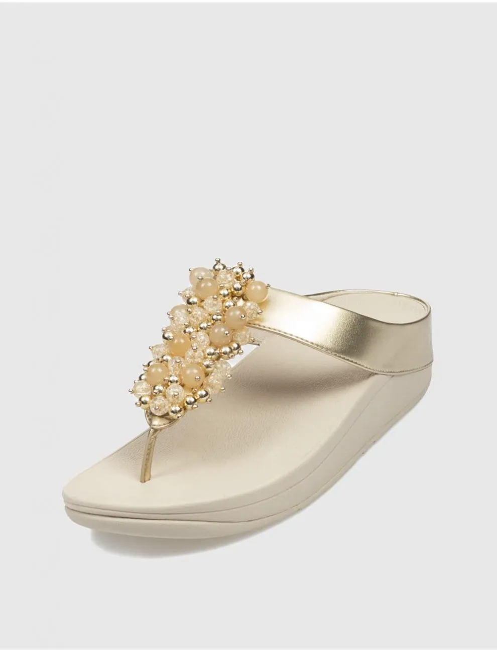 CHANCLA FLIP FLOP FINO BAUBLE BEAD TOEPOST PLATINO