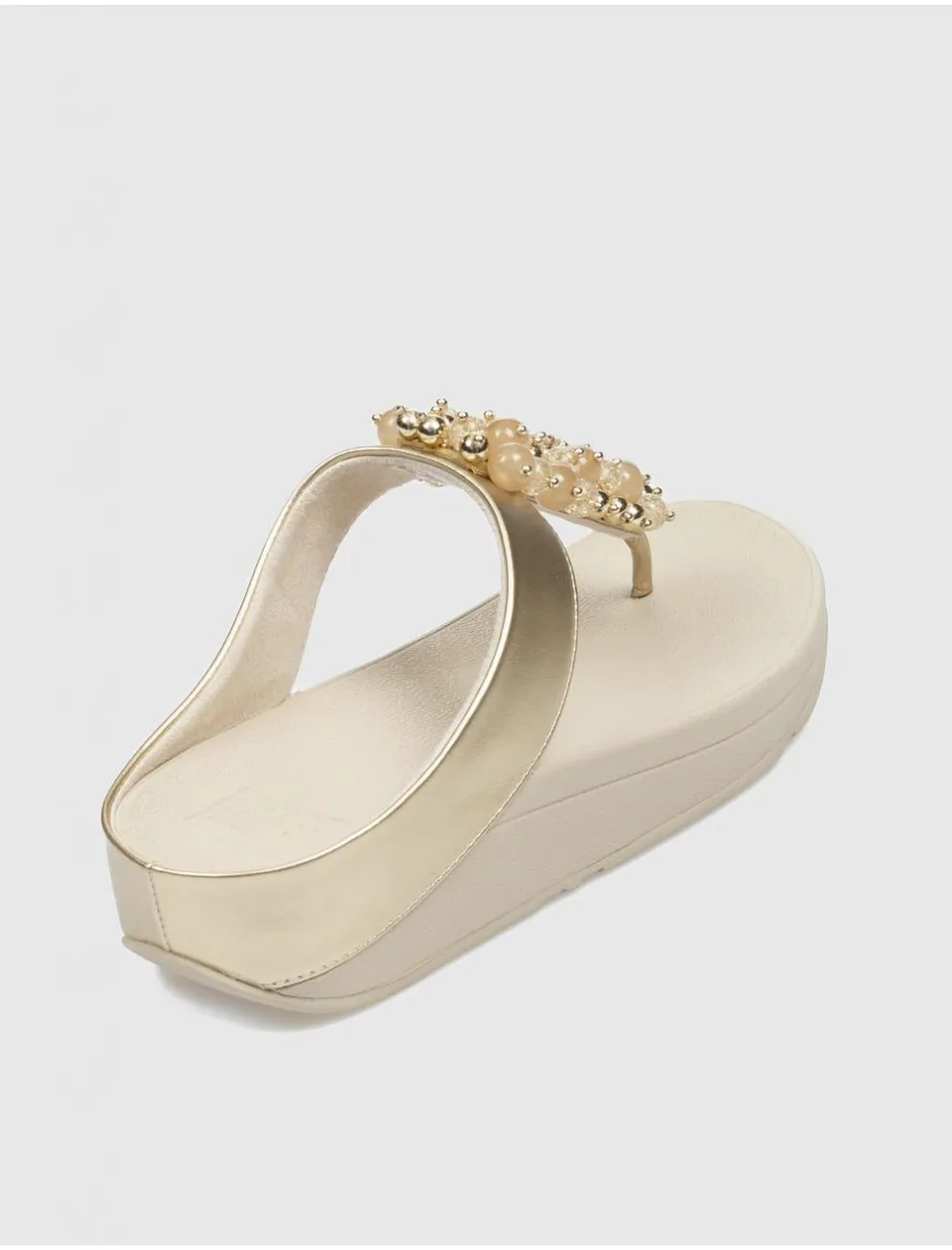 CHANCLA FLIP FLOP FINO BAUBLE BEAD TOEPOST PLATINO