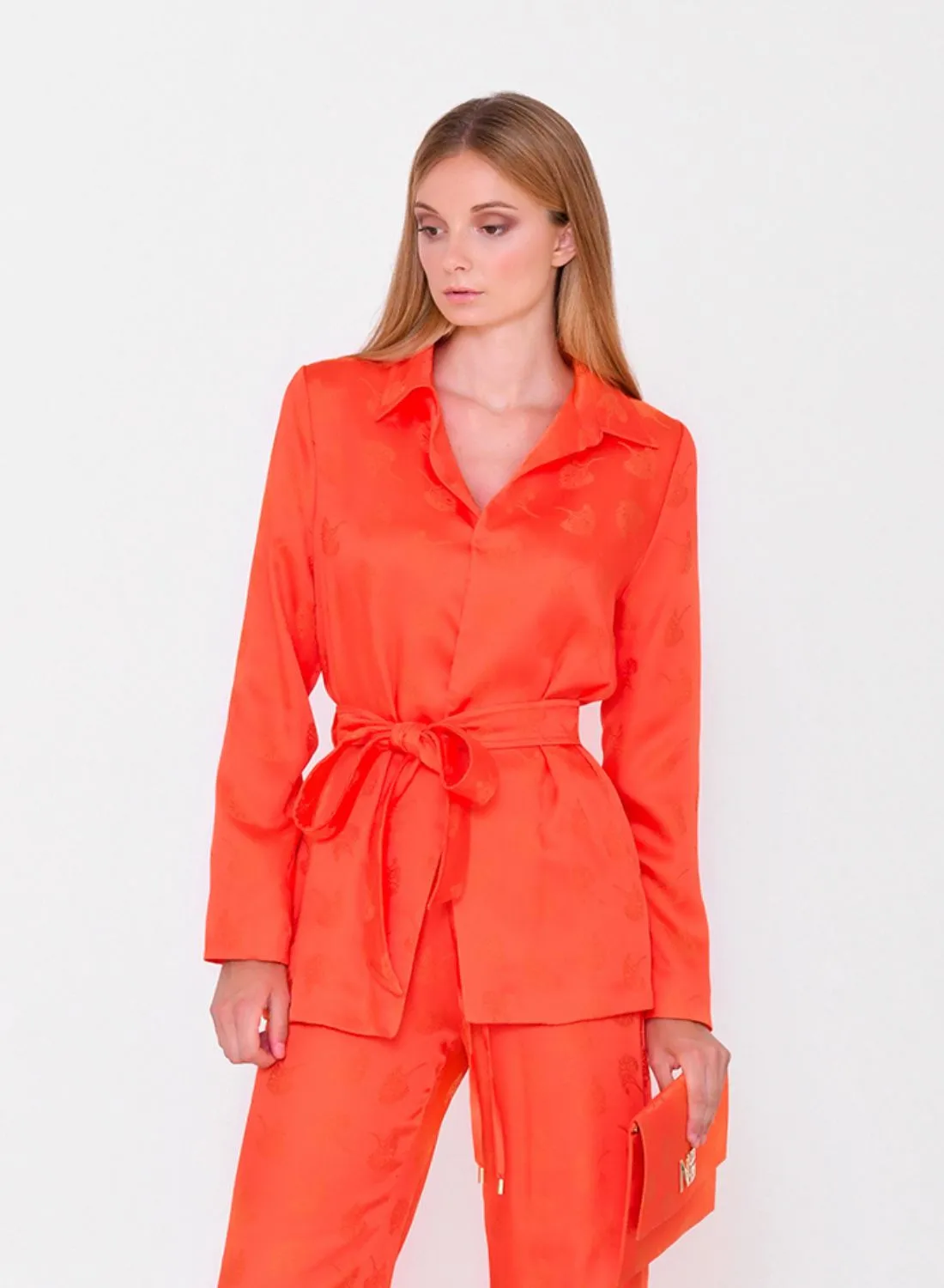 Chaqueta fluida naranja