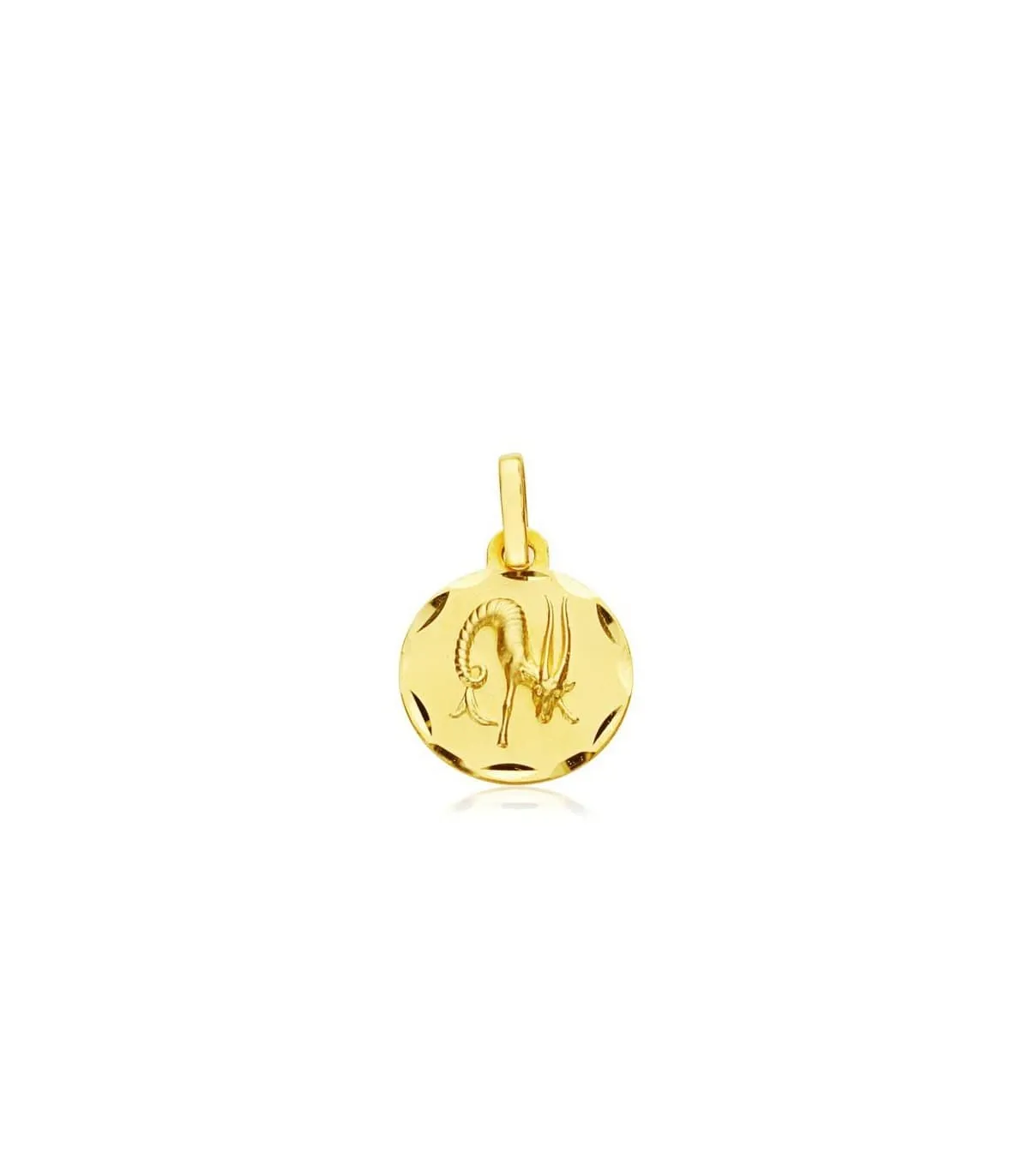 Colgante Horóscopo Capricornio tallado 18 Ktes 13mm