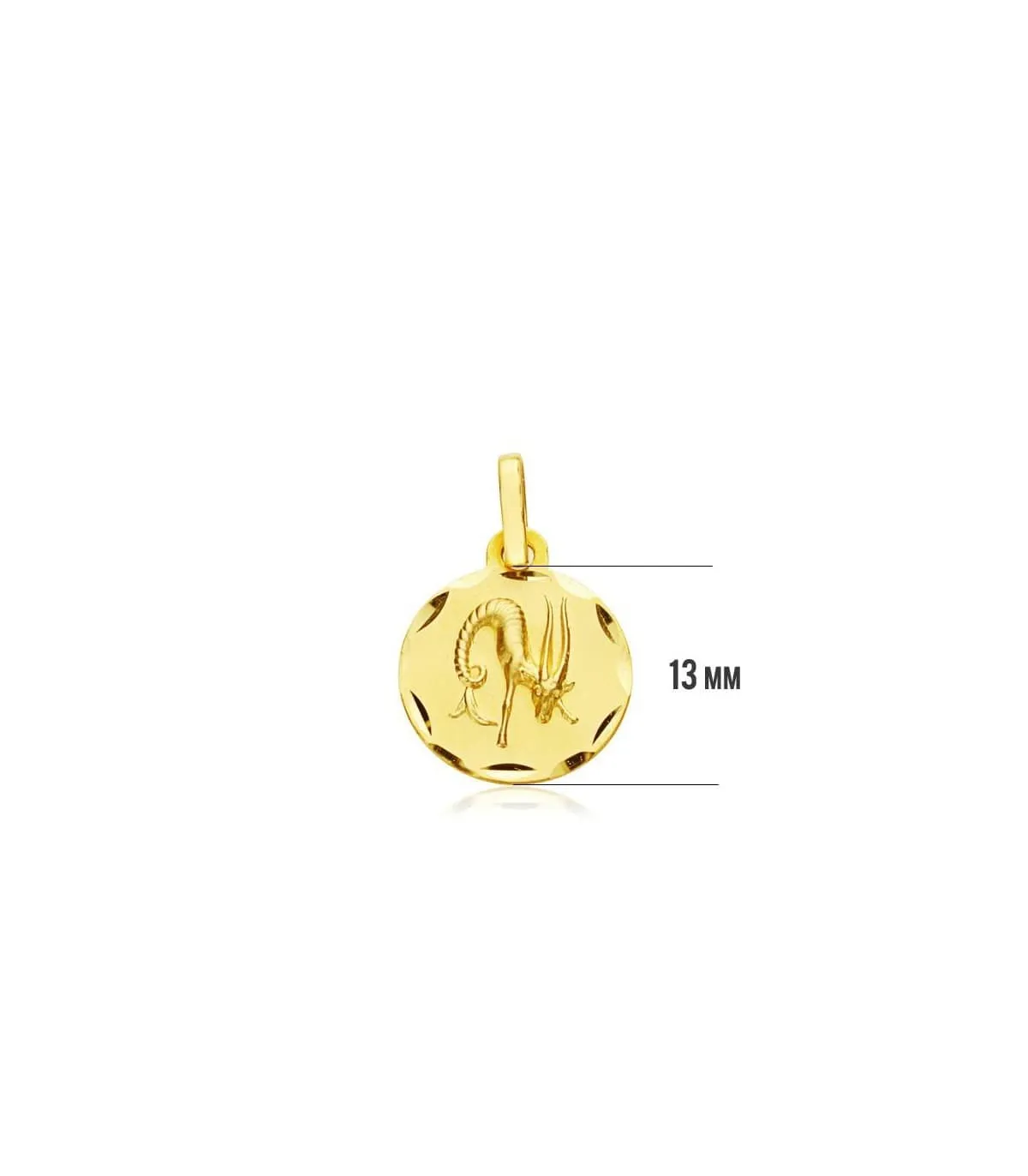 Colgante Horóscopo Capricornio tallado 18 Ktes 13mm