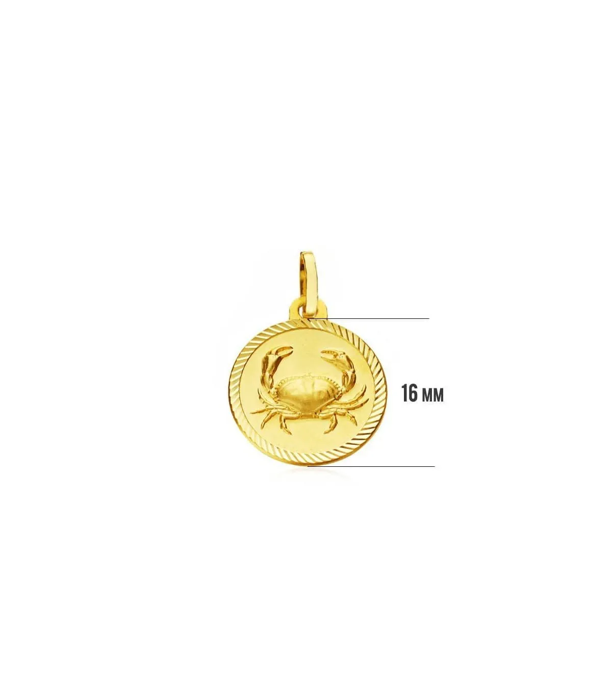 Colgante Horóscopo Cáncer espiral 18 Ktes 16mm