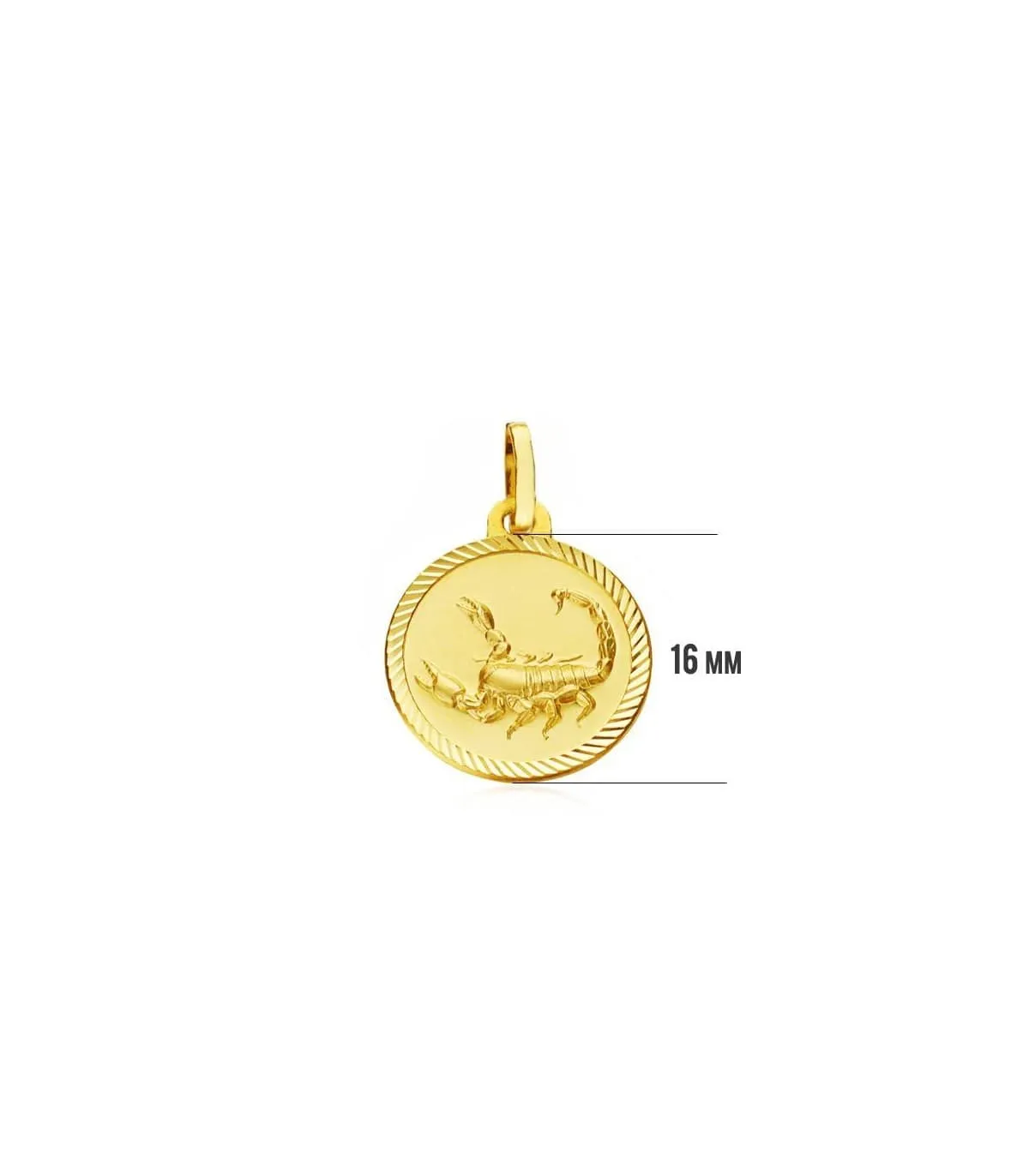Colgante Horóscopo Escorpio espiral 18 Ktes 16mm
