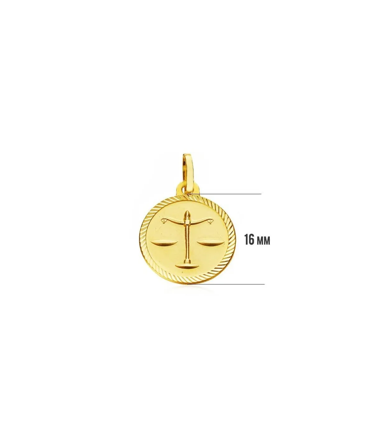 Colgante Horóscopo Libra espiral 18 Ktes 16mm