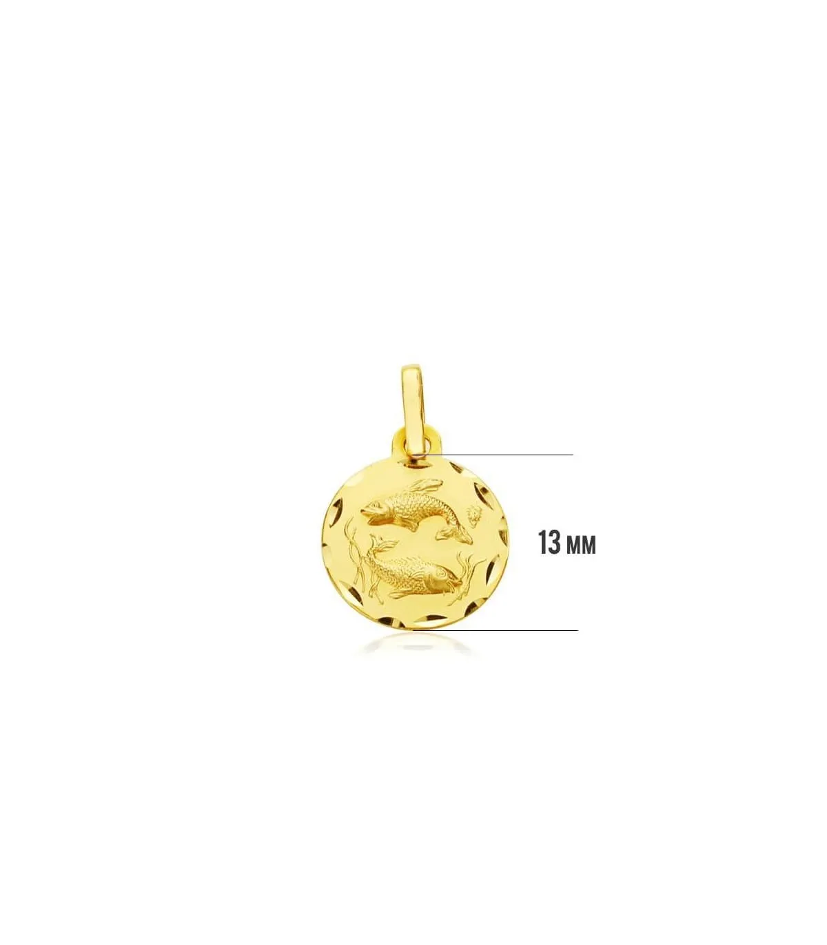 Colgante Horóscopo Piscis 18 Ktes 13mm