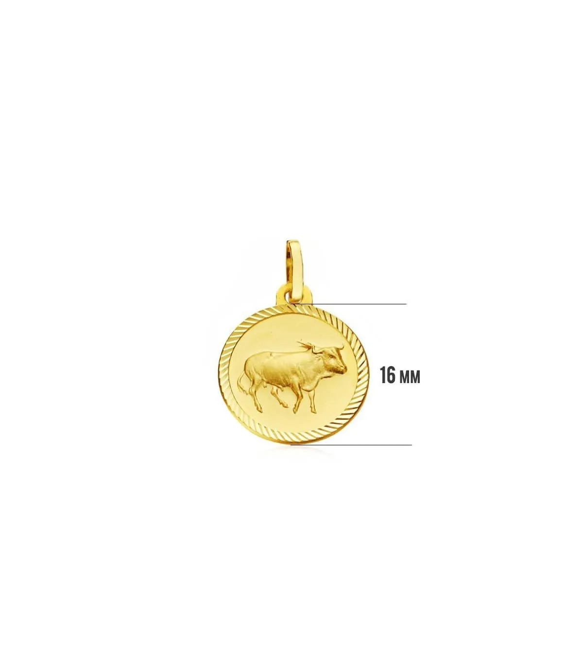 Colgante Horóscopo Tauro espiral 18 Ktes 16mm