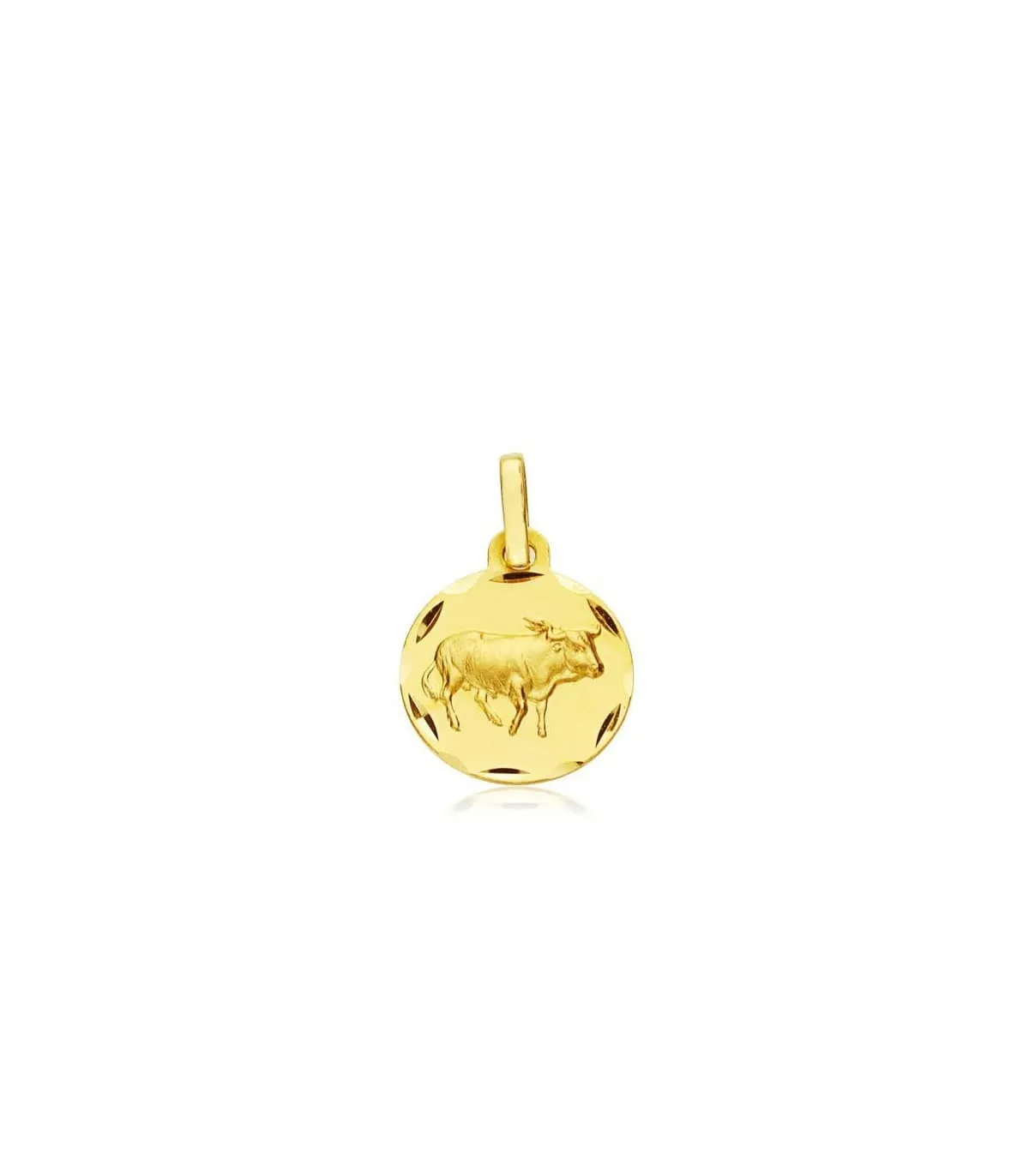 Colgante Horóscopo Tauro tallado 18 Ktes 13mm