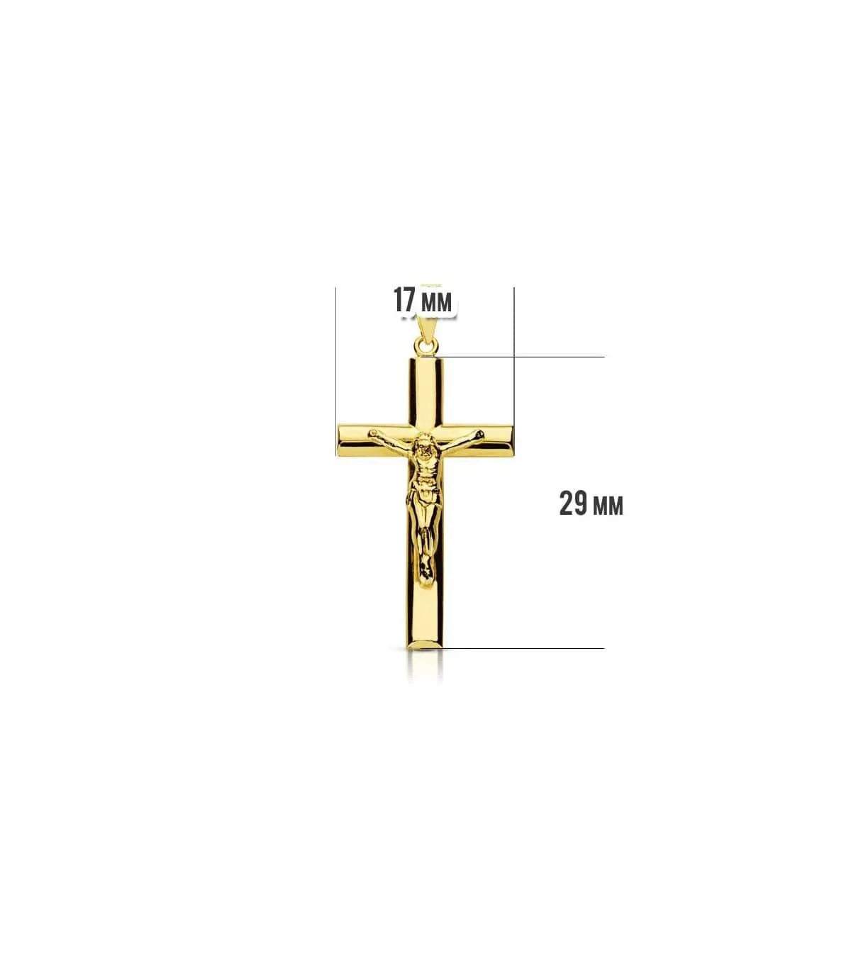 Cruz Cristo palo oval 18 Ktes 29 mm