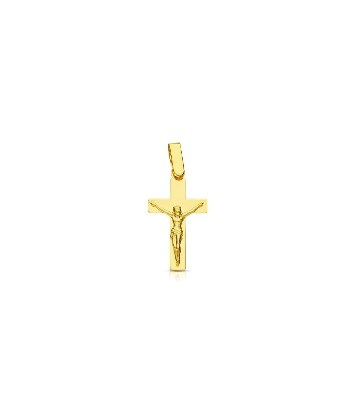 Cruz Cristo plana 18 Ktes 20 mm