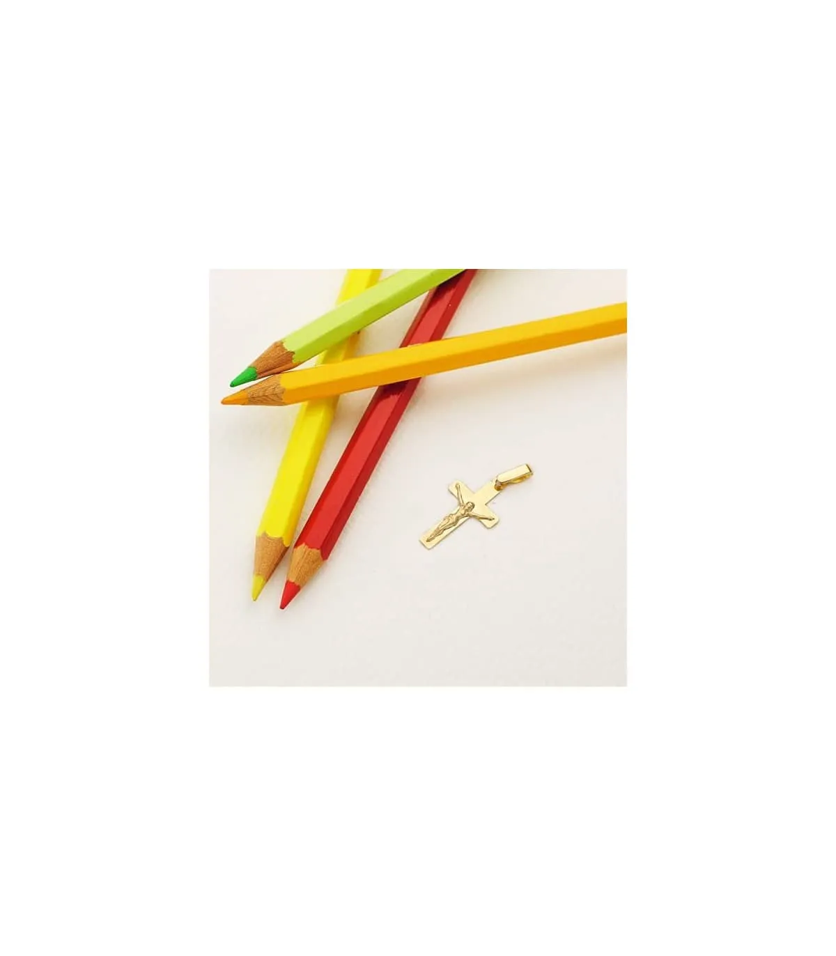 Cruz Cristo plana 18 Ktes 20 mm