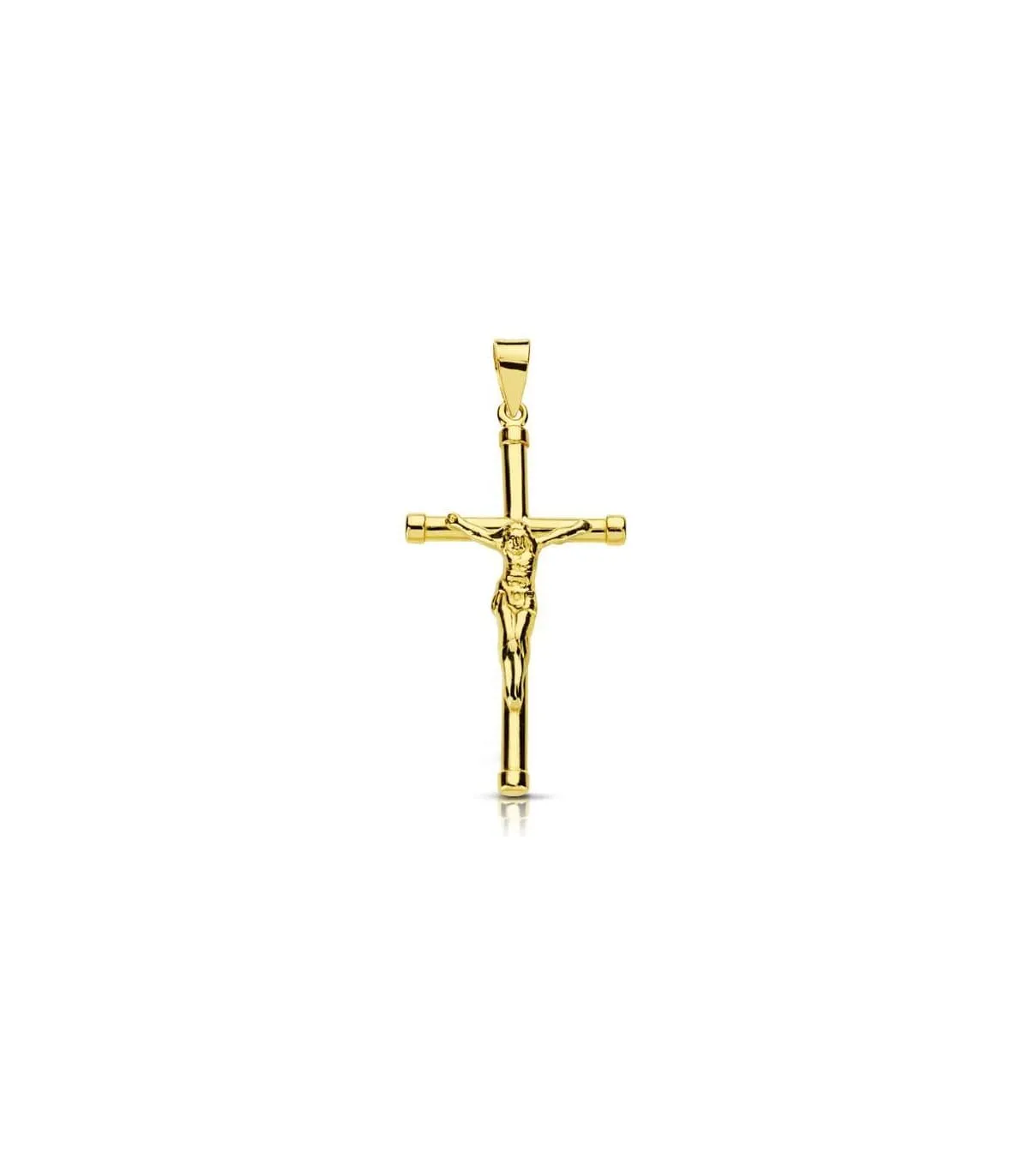 Cruz Cristo redonda 18 Ktes 29 mm
