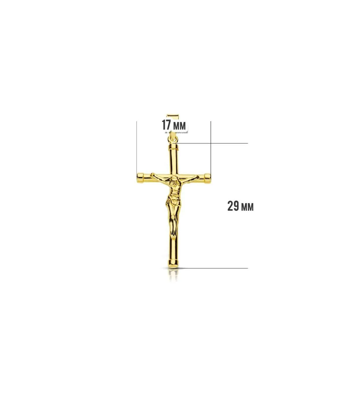 Cruz Cristo redonda 18 Ktes 29 mm