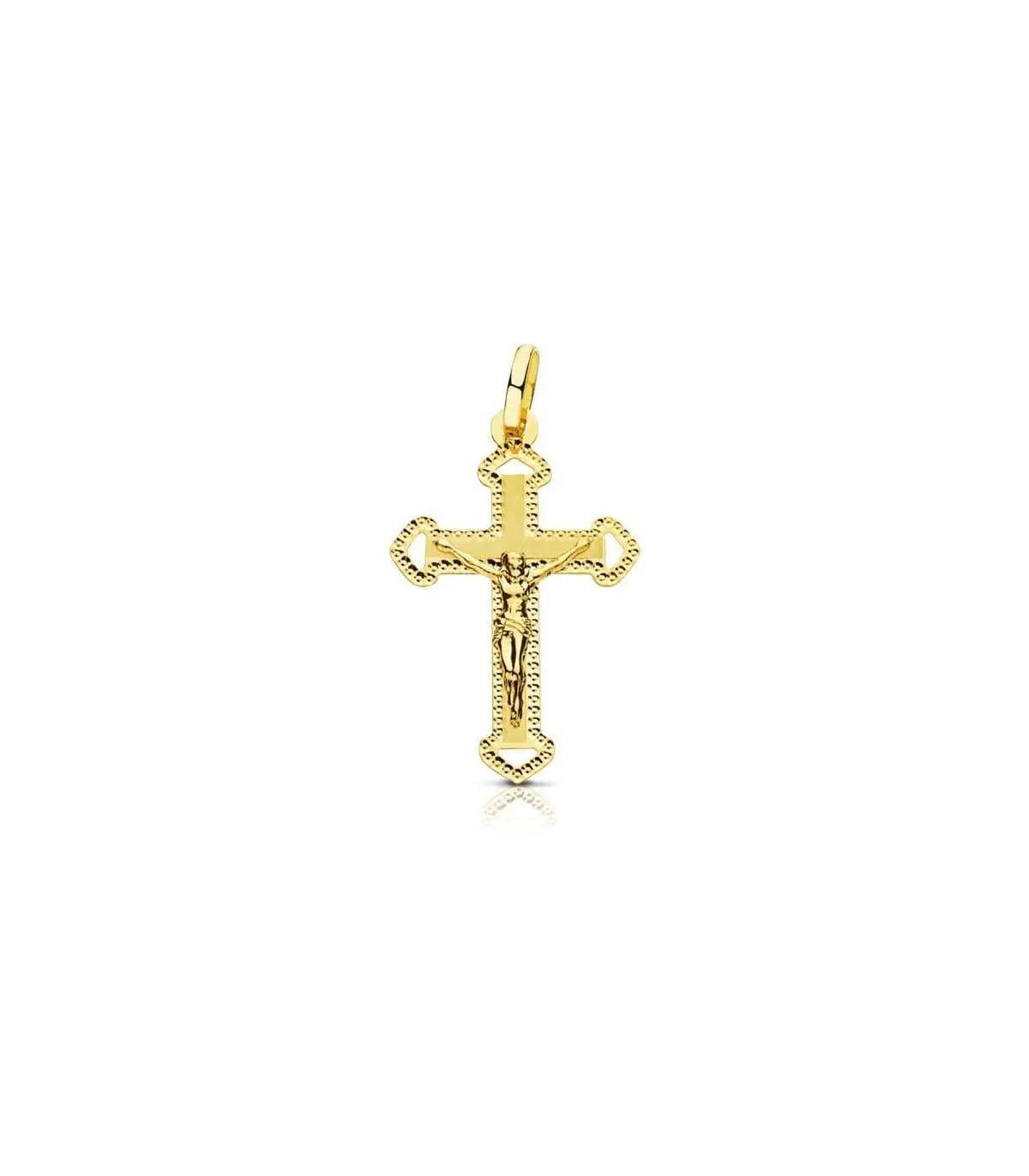 Cruz Cristo tallada 18 Ktes