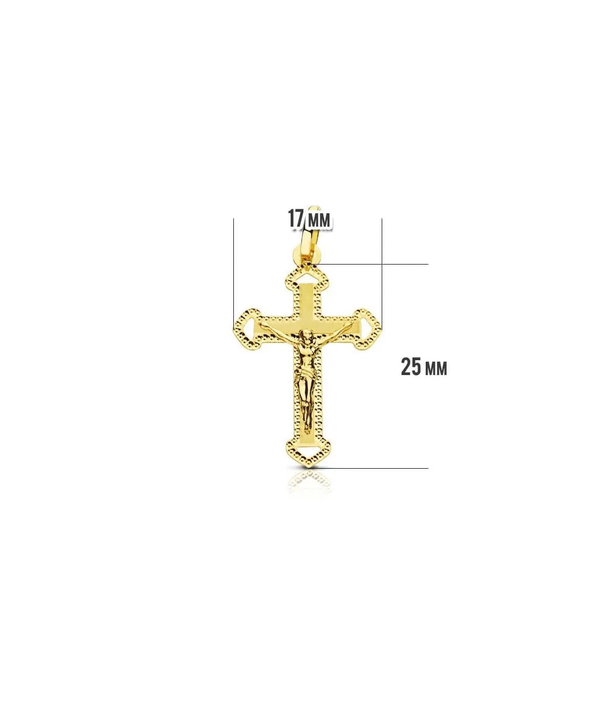 Cruz Cristo tallada 18 Ktes