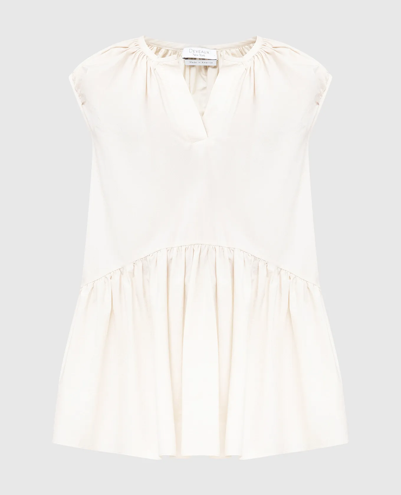 Deveaux Melanie Light Beige Ruffled Top