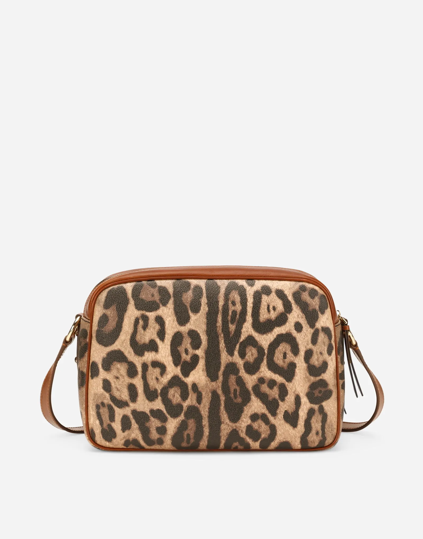 Dolce & Gabbana Leopard Print Crespo Handbag With Branded Plate