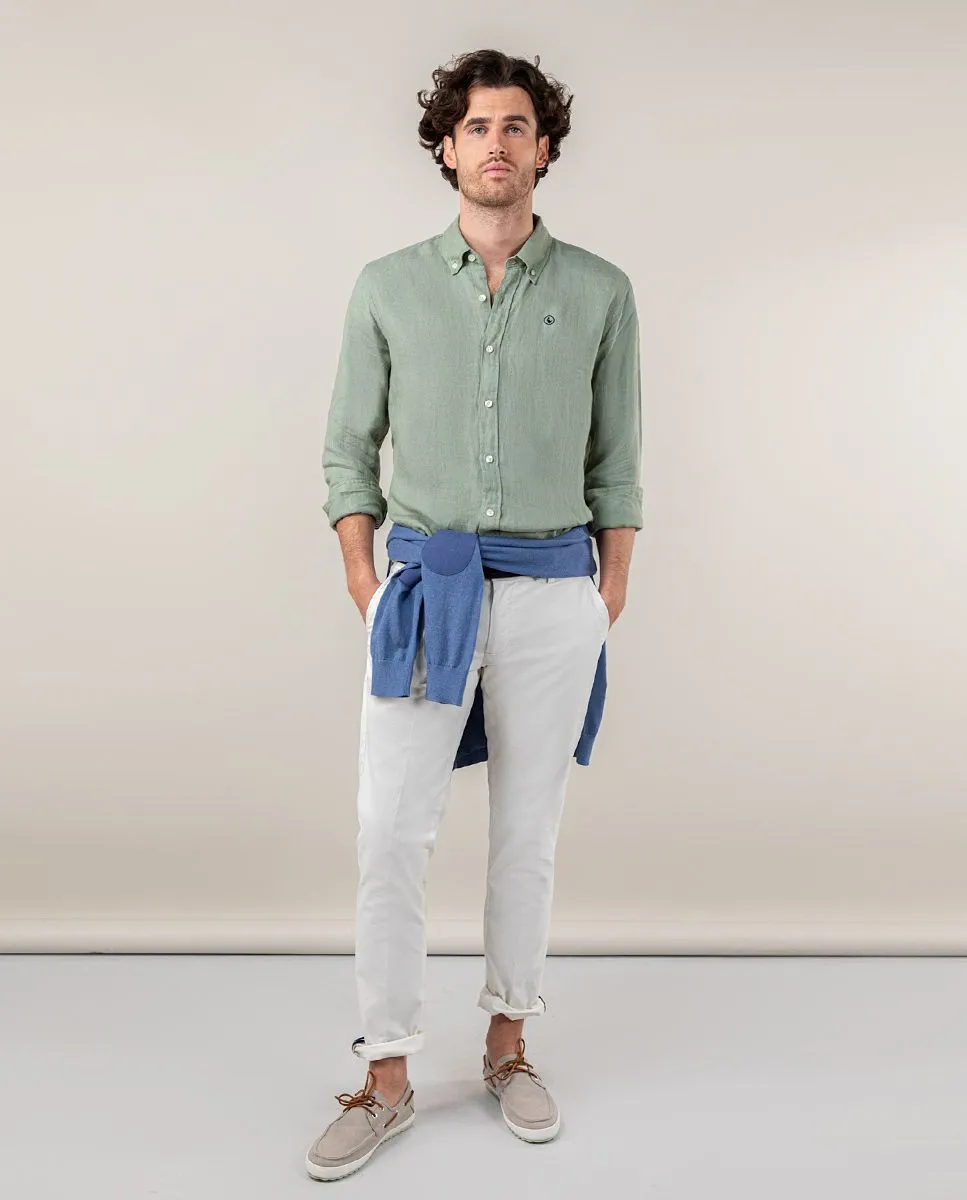 El Ganso camisa lino verde