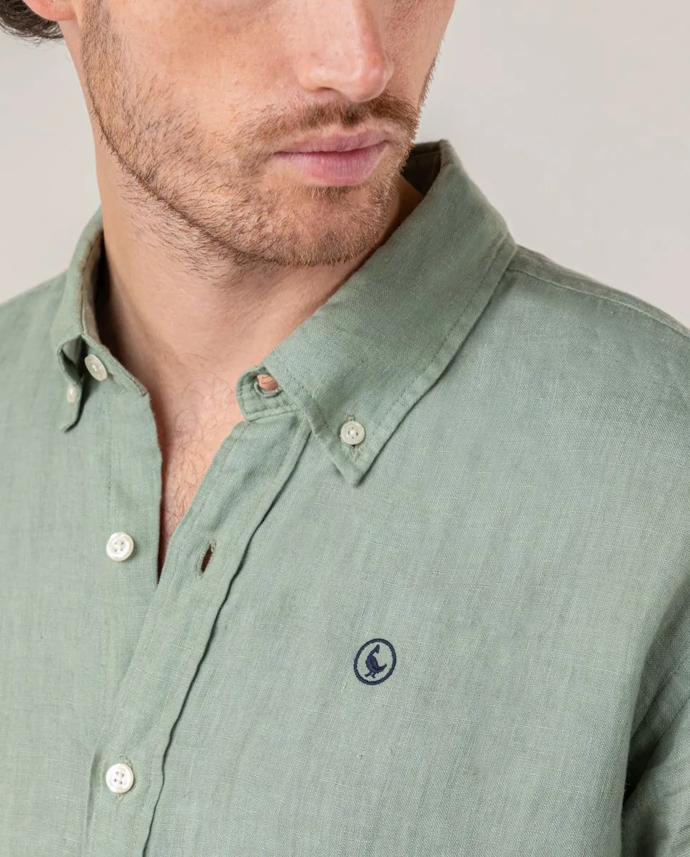 El Ganso camisa lino verde