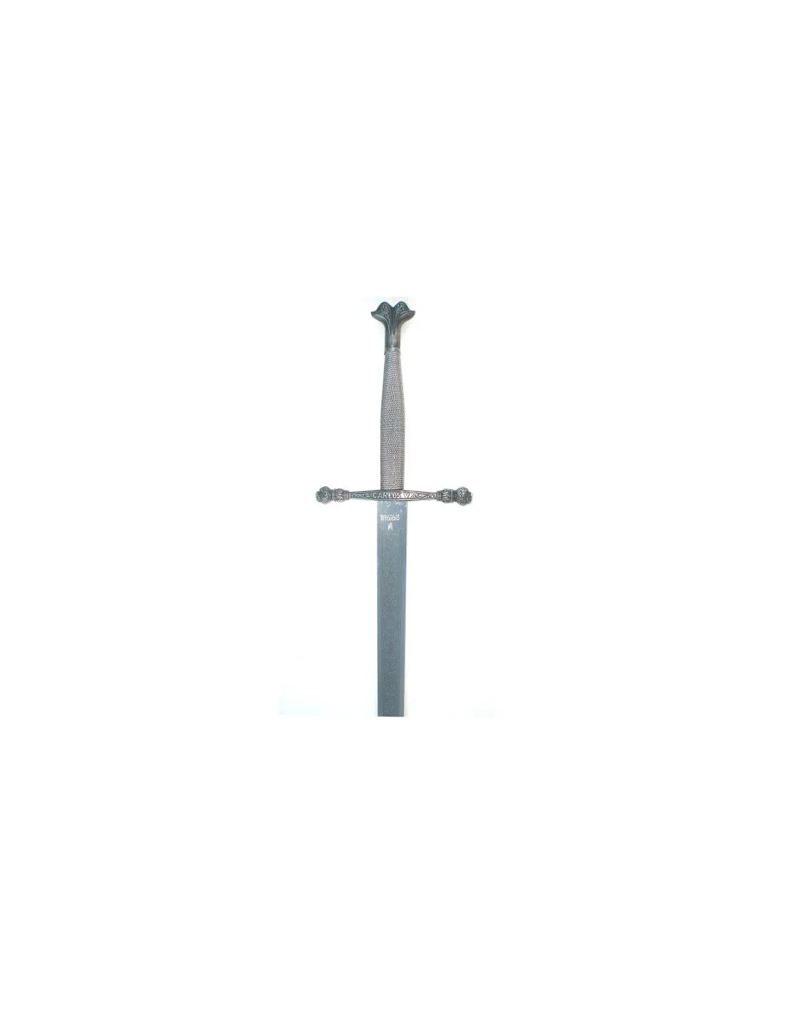 Espada Carlos V, hoja rústica grabada