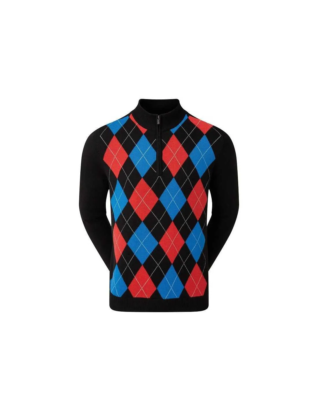 FOOTJOY WOOL BLEND LINED 1/2 ZIP BLACK/RED/BLUE  JERSEI HOMBRE