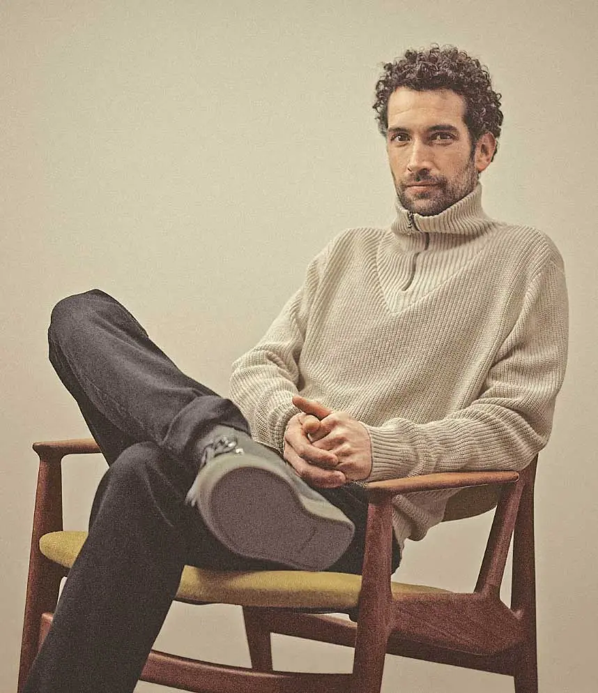 Jersey cremallera hombre de cáñamo y algodón ecológico